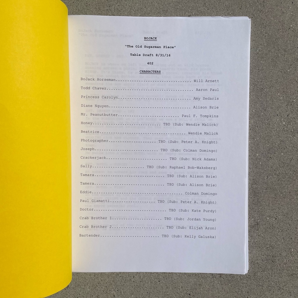 Bojack Horseman 2016 The Old Sugarman Place Episode Table Draft Script ICONIC!! - Picture 6 of 12